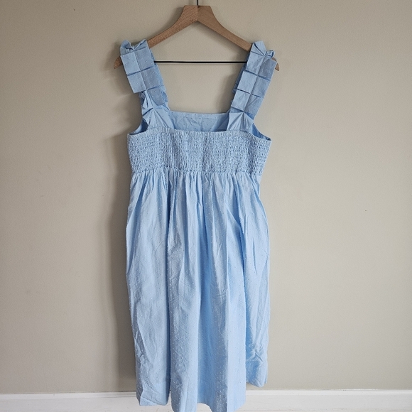 LAKE Lolly Swiss Dot Midi Dress in Morning Blue - Picture 9 of 13